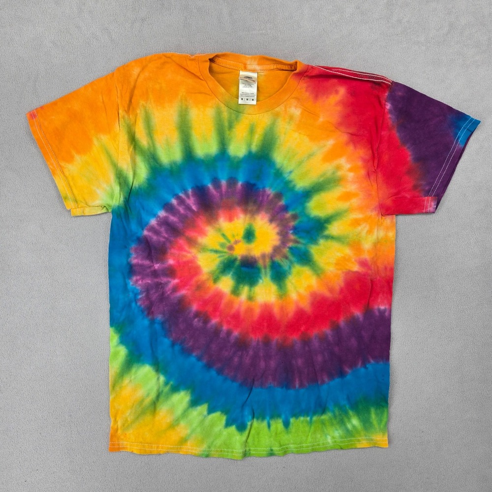 Colortone Mens NWOT Medium T-Shirt Rainbow Spiral Tie Dye Psychedelic Retro